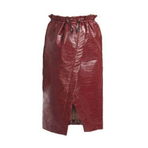 Devon shiny coated drawstring midi skirt Women Clothing Designers Remix 