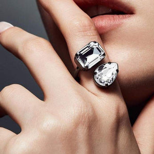 Double crystal stones open rings Women Jewellery Joomi Lim 