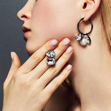 將圖片載入圖庫檢視器 Double crystal stones open rings Women Jewellery Joomi Lim 
