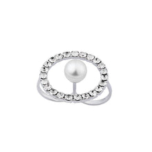 Load image into Gallery viewer, Double fingers crystal and pearl hoop ring Women Jewellery Joomi Lim 
