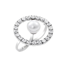 Load image into Gallery viewer, Double fingers crystal and pearl hoop ring Women Jewellery Joomi Lim 
