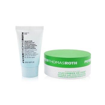 Drench & De-Tox 2-Piece Kit: Hydrating Moisturizer 20ml + Cucumber Eye Patches 15pairs Skincare Peter Thomas Roth 
