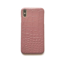 將圖片載入圖庫檢視器 Dusty pink croc effect leather iPhone case ACCESSORIES DTSTYLE 
