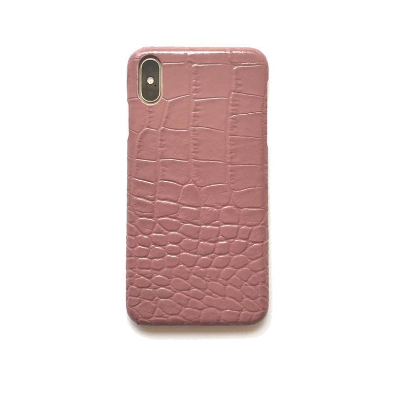 Dusty pink croc effect leather iPhone case ACCESSORIES DTSTYLE 