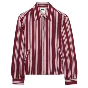 Fifty striped turn-down collar shirt jacket Men Clothing Hope 