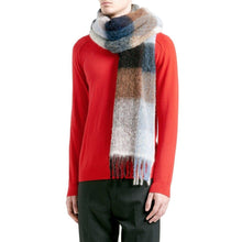 Load image into Gallery viewer, Fresia fringed alpaca wool checked knitted scarf ACCESSORIES Holzweiler 
