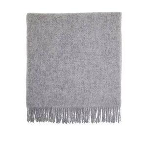 Fresia grey fringed alpaca wool knitted scarf ACCESSORIES Holzweiler 