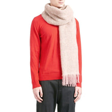 Load image into Gallery viewer, Fresia pink fringed alpaca wool knitted scarf ACCESSORIES Holzweiler 
