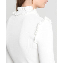 將圖片載入圖庫檢視器 Frikka ruffled trim roll neck sweater Women Clothing Just Female 
