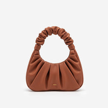 Load image into Gallery viewer, GABBI Small ruched vegan leather bag Women bag JW PEI Brown 
