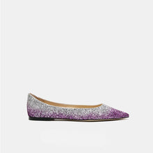 Load image into Gallery viewer, Glittered point-toe flats WOMEN SHOES UKKU Studio 34 Lilac 
