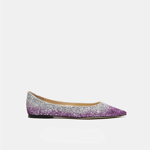 Glittered point-toe flats WOMEN SHOES UKKU Studio 34 Lilac 