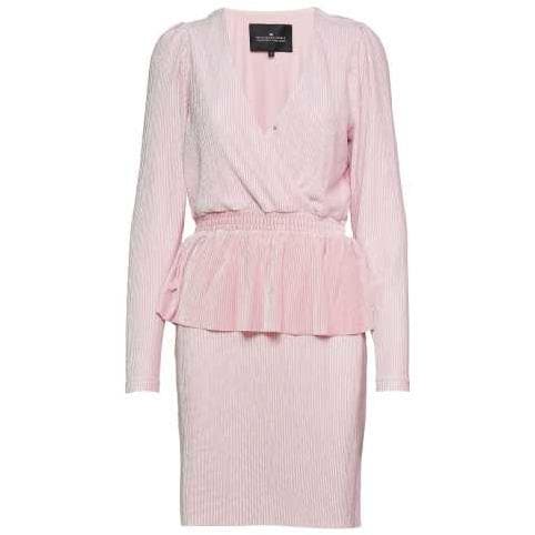 Heather pink pleated velour peplum dress Women Clothing Designers Remix S 