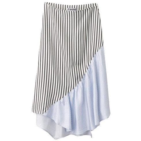 Helle silk asymmetric stripe skirt Women Clothing FWSS XS 