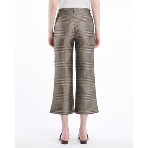 High jacquard side split wide pants Women Clothing Hope 