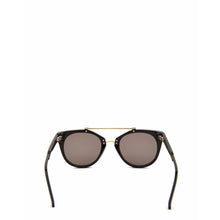 Load image into Gallery viewer, Junebug Remix aviator-style solid black shiny acetate and gold tone sunglasses ACCESSORIES Kaibosh 
