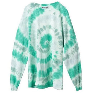 Kelly Mint Tie Dye Organic Cotton Sweatshirts Women Clothing FWSS M/L 