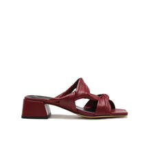 Load image into Gallery viewer, Knotted leather mules WOMEN SHOES UKKU Studio 34 Burgundy 
