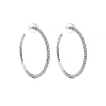 Load image into Gallery viewer, Large crystal pearl back hoop earrings Women Jewellery Joomi Lim 
