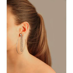 Large hoop crystals fringe hoop earrings Women Jewellery Joomi Lim 