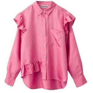 Leah pink silk shirts Women Clothing FWSS 