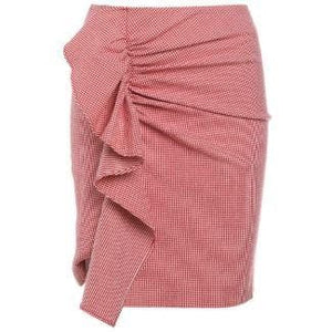 Leroy cotton checkered ruffle mini skirt Women Clothing Designers Remix 