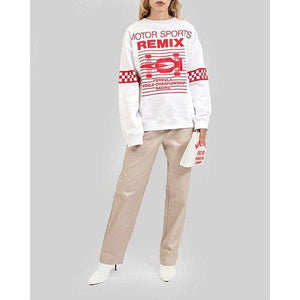 Lewis Motor printed cotton-jersey sweatshirt Women Clothing Designers Remix 