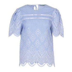 Lillian cotton anglaise scallop blouse Women Clothing FWSS 