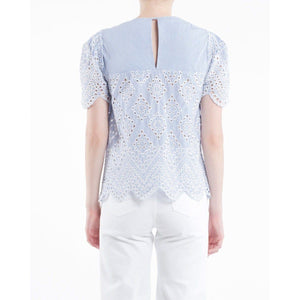 Lillian cotton anglaise scallop blouse Women Clothing FWSS 