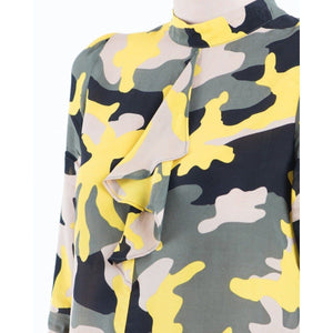 Lindsey camouflage print silk mix blouse Women Clothing Won Hundred 