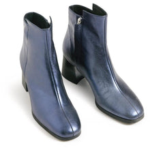 Load image into Gallery viewer, Mac bootin blue metallic leather ankle boots WOMEN SHOES Hope 
