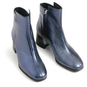 Mac bootin blue metallic leather ankle boots WOMEN SHOES Hope 