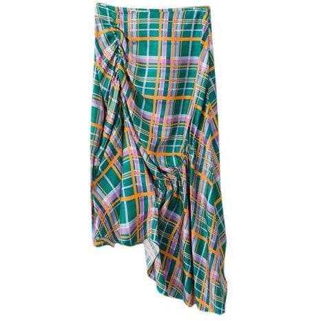 Marion silk checked asymmetric twill skirt Women Clothing FWSS XS 