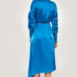 Marion silk satin asymmetric midi dress Women Clothing FWSS 