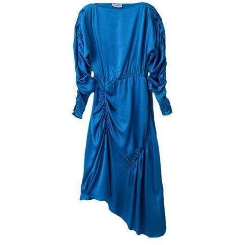 Marion silk satin asymmetric midi dress Women Clothing FWSS S 