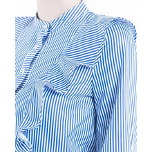 Load image into Gallery viewer, Marsala cotton striped ruffled shirt Women Clothing Baum und Pferdgarten 
