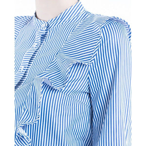 Marsala cotton striped ruffled shirt Women Clothing Baum und Pferdgarten 
