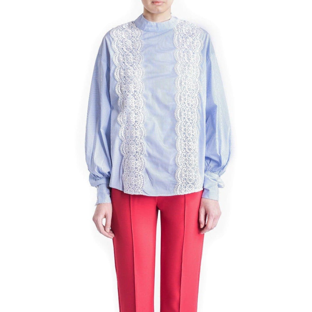 May cotton lace stripe blouse Women Clothing FWSS XS 