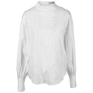 May cotton lace trimmed blouse Women Clothing FWSS 