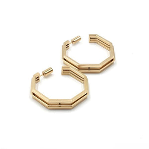 ME 14-karats gold hexagon hoop earrings Women Jewellery ALP Jewelry 