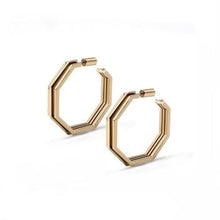 Load image into Gallery viewer, ME 14-karats gold hexagon hoop earrings Women Jewellery ALP Jewelry Gold 
