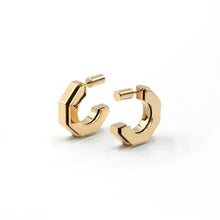 Load image into Gallery viewer, ME 14-karats gold small hexagon hoop earrings Women Jewellery ALP Jewelry Gold 
