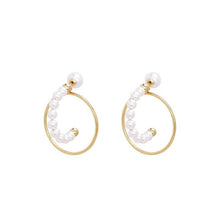將圖片載入圖庫檢視器 Medium pearl drops hoop earrings Women Jewellery Joomi Lim Gold 
