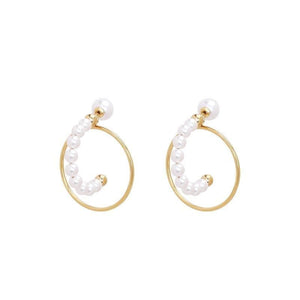 Medium pearl drops hoop earrings Women Jewellery Joomi Lim Gold 