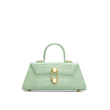 Load image into Gallery viewer, Mini croc-effect leather tote Women bag I AM NOT Green 
