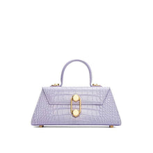 Load image into Gallery viewer, Mini croc-effect leather tote Women bag I AM NOT Purple 
