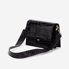 Load image into Gallery viewer, MINI FLAP croc-effect vegan leather Women bag JW PEI Black 
