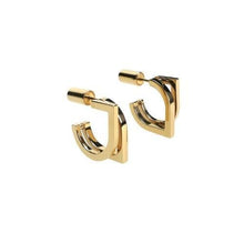 Load image into Gallery viewer, MINI ME Series 14-karats gold double hoop earrings Women Jewellery ALP Jewelry Gold 
