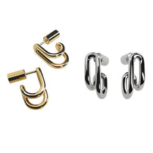 Load image into Gallery viewer, MINI ME Series 14-karats gold hook shape hoop earrings Women Jewellery ALP Jewelry 
