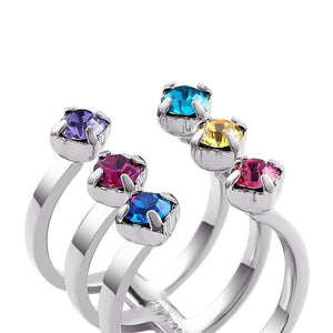 Multi coloured crystals open ring Women Jewellery Joomi Lim 